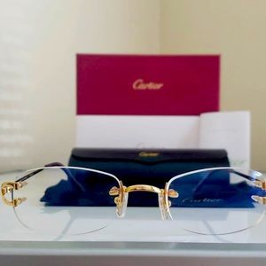 Vintage Cartier Big C Décor Rimless Glasses